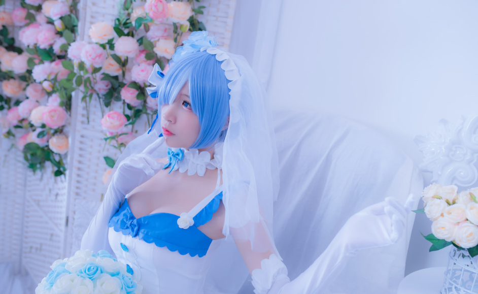 【花开绽放的梦幻婚礼】二佐Nisa小姐姐cos《唯美蕾姆花嫁》