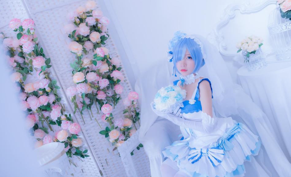 【花开绽放的梦幻婚礼】二佐Nisa小姐姐cos《唯美蕾姆花嫁》