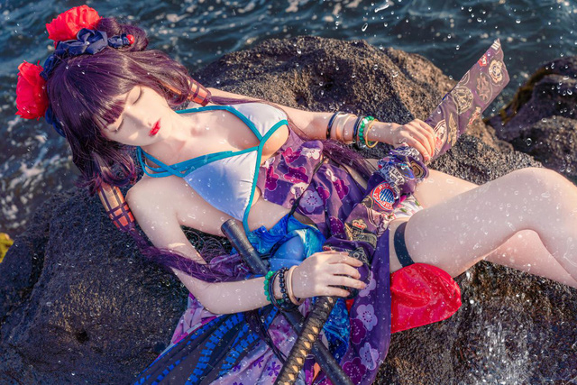 Shika小鹿鹿 cos 比基尼版葛饰应为[Shika小鹿鹿 cos 图集]