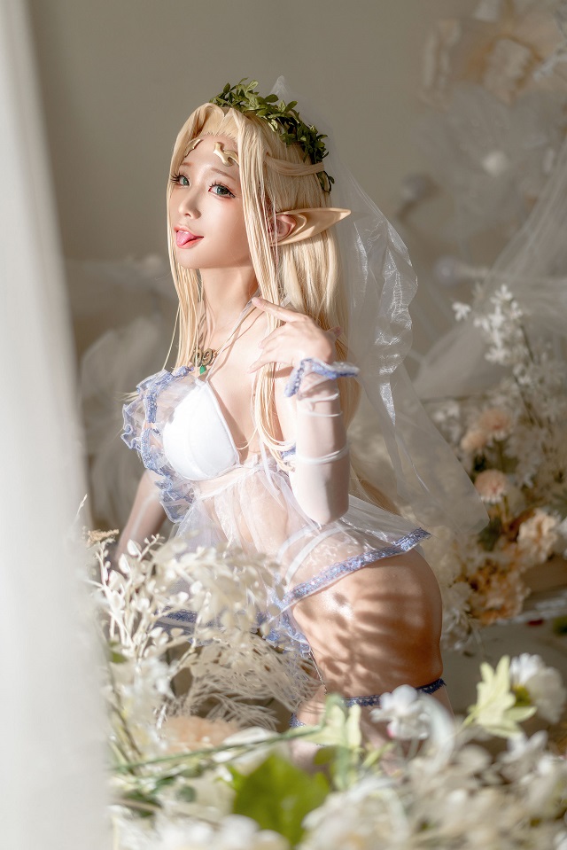 蠢沫沫 cos 婚纱版的“白精灵” [coser@蠢沫沫 cos 图集]