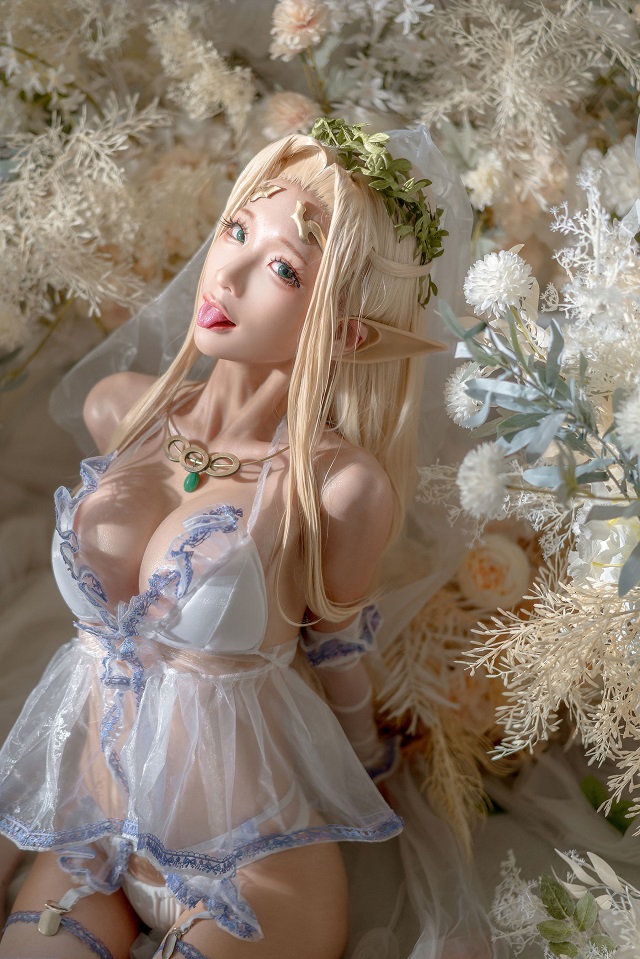 蠢沫沫 cos 婚纱版的“白精灵” [coser@蠢沫沫 cos 图集]
