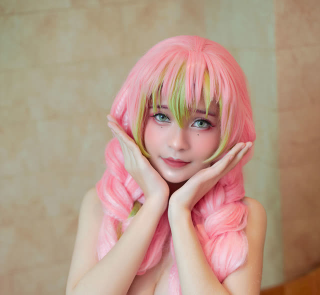 Azami@鬼灭之刃cos图集 | Azami COS甘露寺蜜璃，可爱迷人