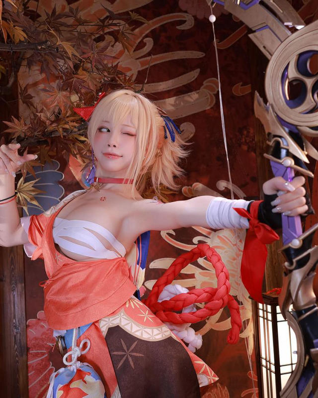 水淼aqua_宵宫cosplay | 水淼aqua在《原神》cos“夏祭女王”宵宫