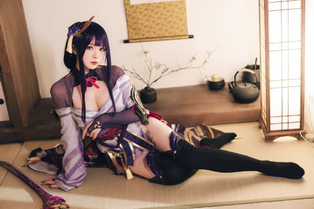 霜月shimo cos作品 | 霜月shimo在《原神》cos雷电将军 霜月shimo cos作品 | 霜月shimo在《原神》cos雷电将军