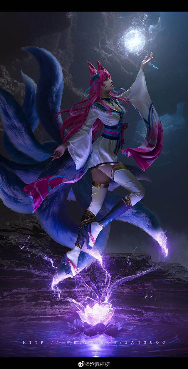 coser@沧霁桔梗在《英雄联盟》化身“灵魂莲华”阿狸 coser@沧霁桔梗在《英雄联盟》化身“灵魂莲华”阿狸