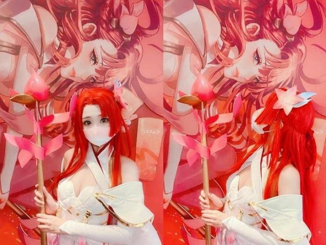 肉感少女coser@Neneko在《王者荣耀》中化身魅力迷人的貂蝉