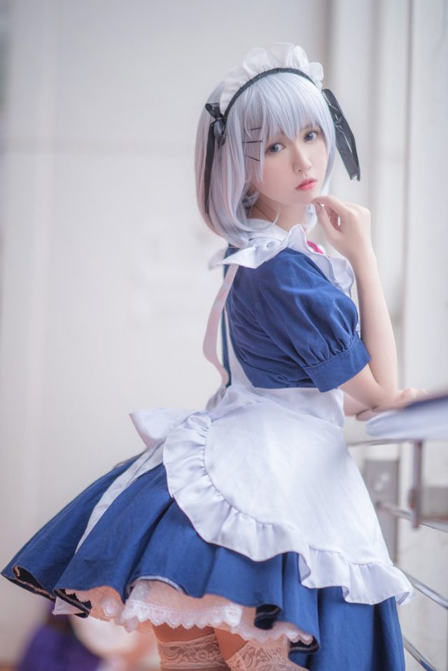 coser@鳗鱼霏儿在《约会大作战》中化身“女仆版”鸢一折纸