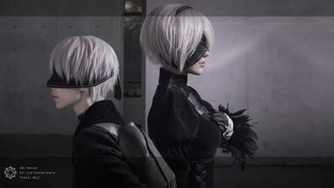NieR:Automata COSPLAY:当《尼尔:机械纪元》的2B女孩拥抱“尤尔哈9S”时 NieR:Automata COSPLAY:当《尼尔:机械纪元》的2B女孩拥抱“尤尔哈9S”时