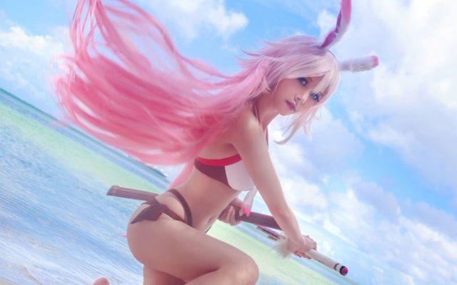 coser@夏美酱_在游戏《崩坏3》中化身“逆神巫女”八重樱 coser@夏美酱_在游戏《崩坏3》中化身“逆神巫女”八重樱