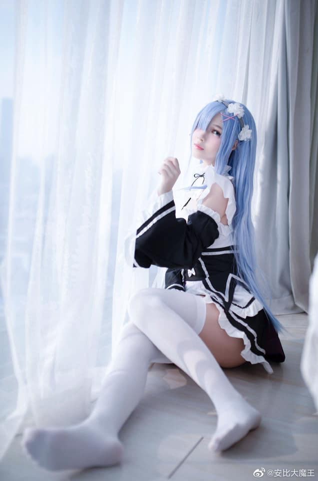 coser@安比大魔王化身《Re:从零开始的异世界生活》中的“女仆”蕾姆 coser@安比大魔王化身《Re:从零开始的异世界生活》中的“女仆”蕾姆
