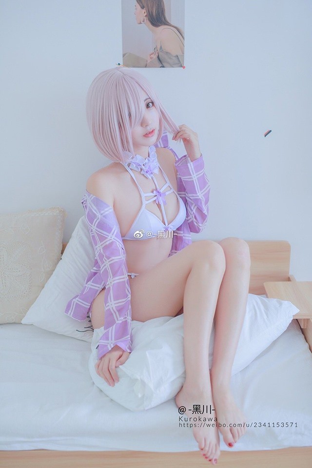 粉色的诱惑:-黑川-cosplay游戏《Fate/ Grand Order》中的玛修 粉色的诱惑:-黑川-cosplay游戏《Fate/ Grand Order》中的玛修