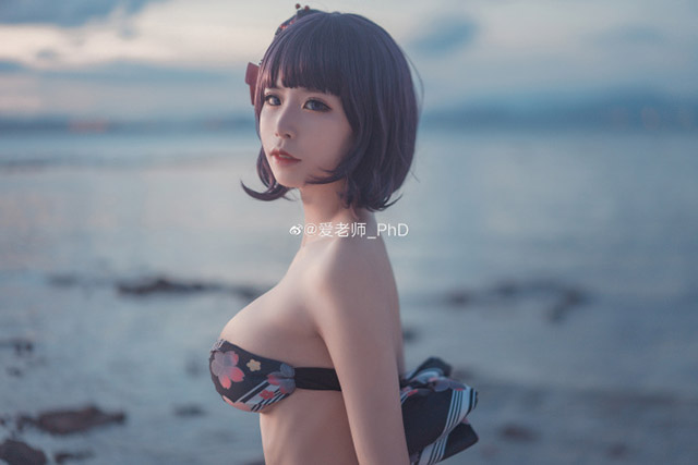 性感浮世绘美女：爱老师_PhD的“比基尼版”葛饰北斋cosplay