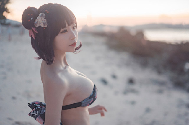 性感浮世绘美女：爱老师_PhD的“比基尼版”葛饰北斋cosplay