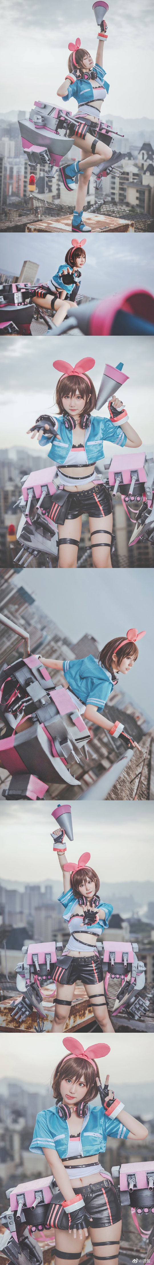 coser@镜酱化身《碧蓝航线》的“Kizuna Ai”绊爱，展现可爱萌萌的魅力