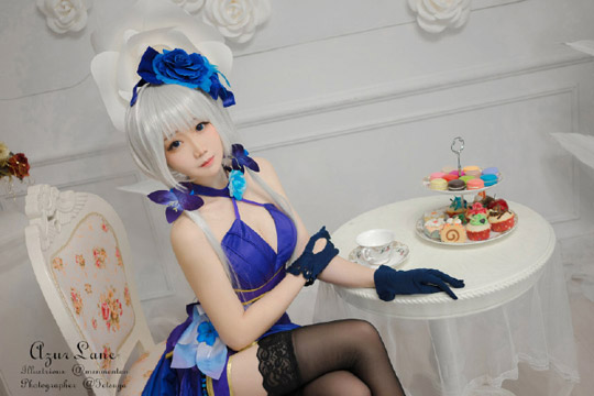 焖焖碳cosplay《碧蓝航线》光辉，“永不落幕的茶会”的完美还原