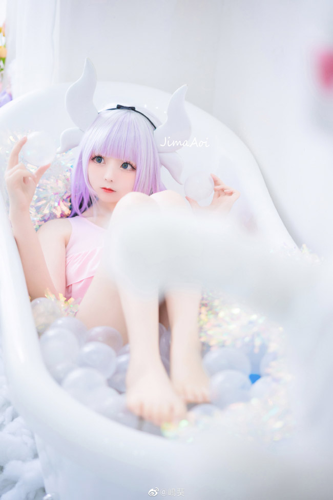 嶋葵cos《小林家的龙女仆》康娜卡姆依，可爱至极萌到心里