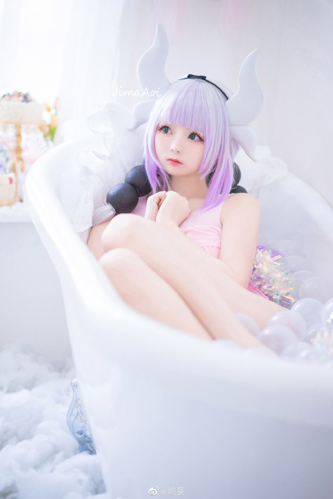 嶋葵cos《小林家的龙女仆》康娜卡姆依，可爱至极萌到心里