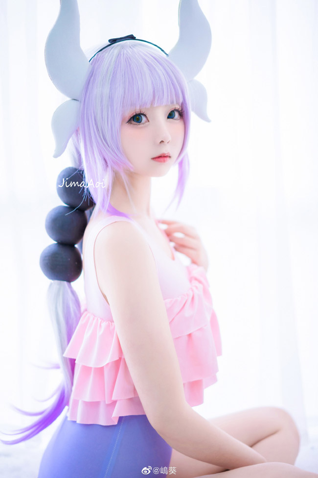 嶋葵cos《小林家的龙女仆》康娜卡姆依，可爱至极萌到心里