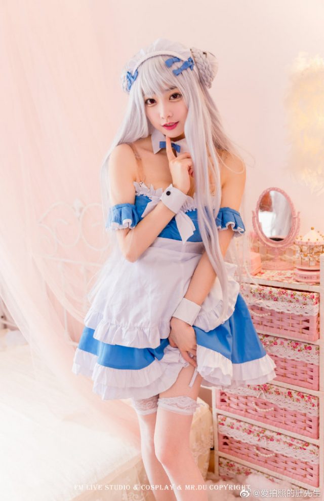 可爱迷人的碧蓝女仆:嘎潼cos《碧蓝航线》小天鹅“女仆版” 可爱迷人的碧蓝女仆:嘎潼cos《碧蓝航线》小天鹅“女仆版”