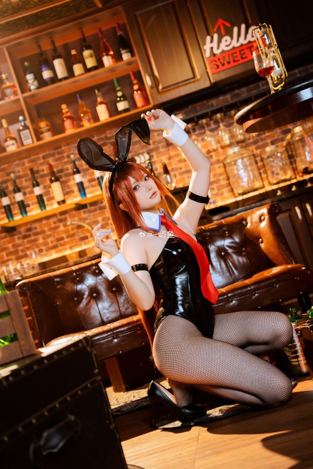 -屿鱼cos《命运石之门》牧濑红莉栖，兔耳美少女展现临场魅力