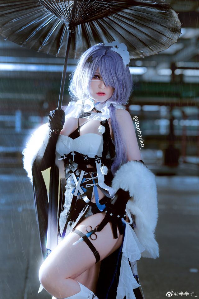 [明日方舟]半半子cos絮雨，旗袍展现性感完美的身姿