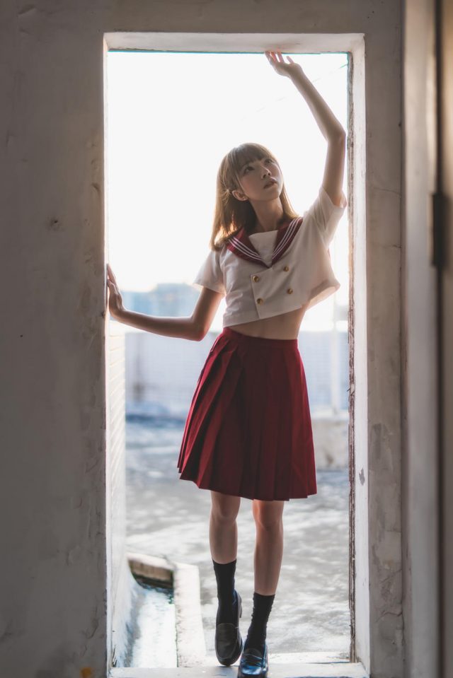 Kitaro_绮太郎的JK cosplay系列：邻家妹妹的校园风情