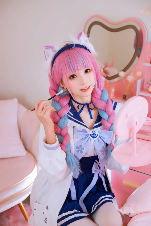 凑阿库娅的粉紫发色和天蓝挑染:绮太郎_Kitaro的绝美COSPLAY 凑阿库娅的粉紫发色和天蓝挑染:绮太郎_Kitaro的绝美COSPLAY