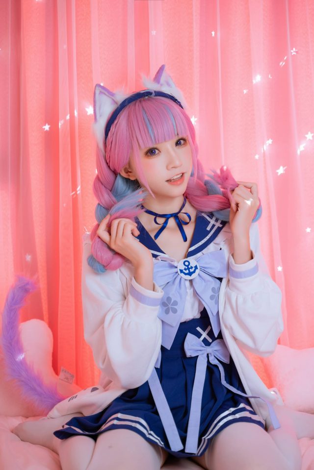 凑阿库娅的粉紫发色和天蓝挑染:绮太郎_Kitaro的绝美COSPLAY 凑阿库娅的粉紫发色和天蓝挑染:绮太郎_Kitaro的绝美COSPLAY