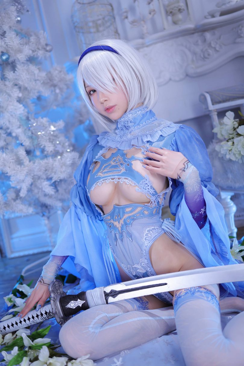 水淼aqua cos 2B | 水淼aqua_《尼尔：机械纪元》冰雪2B cos作品 [55P-127M