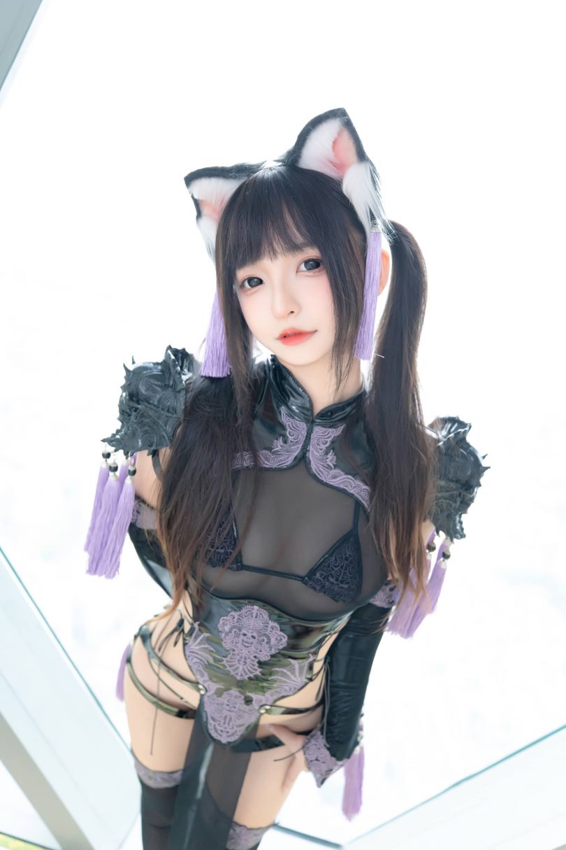 神楽坂真冬_旗袍猫女cos | 神楽坂真冬_旗袍猫女·兽耳cos作品 [75P2V-222MB]