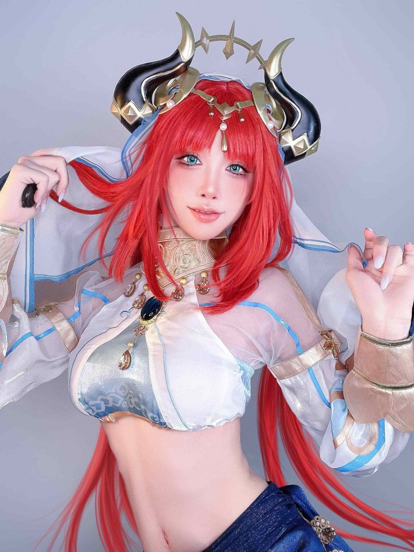 水淼aqua cos妮露 | 水淼aqua_Fantia·原神 妮露cos作品 [26P-57MB]