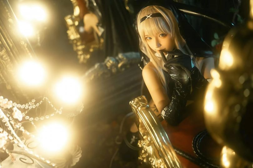 蠢沫沫cos修女 | 蠢沫沫_黑色胶衣·修女cos作品 [12P-145MB]