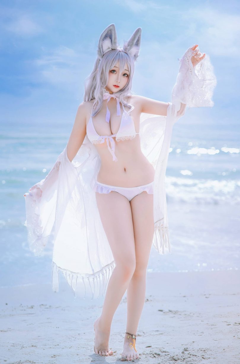 日奈娇cos信浓 | 椎名莜(日奈娇)_碧蓝航线·信浓泳装cos [15P-209MB]