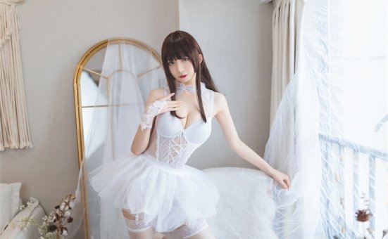 封疆疆v纯白婚纱照,如同艺术品的仙气少女