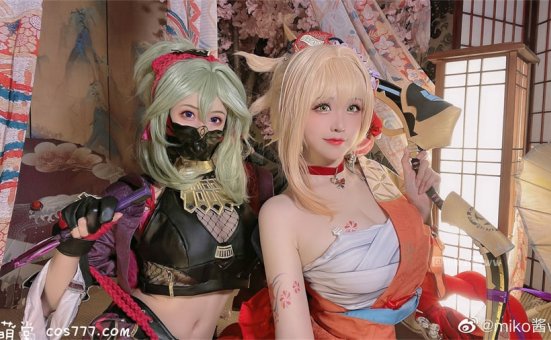miko酱ww神还原宵宫，穿越动漫世界的神仙颜值！