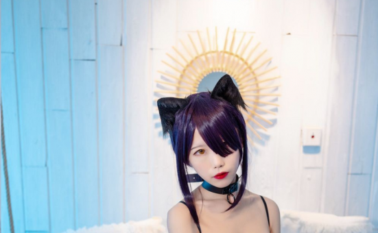 水淼aqua《黑白猫》,精品cos摄影作品赏析