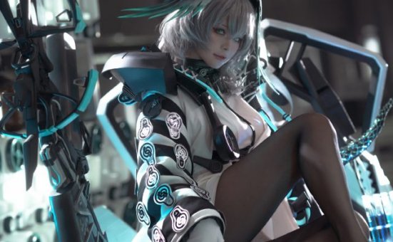 w百合欧皇子w cos《明日方舟》霍尔海雅，美轮美奂光芒四射
