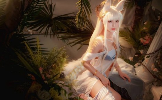 美与清新完美融合：铁板烧鬼舞w小姐姐绝美的白金COS作品