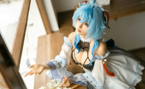 蠢沫沫cos甘雨 | 蠢沫沫_原神·甘雨女仆cos作品 [14P-166MB]